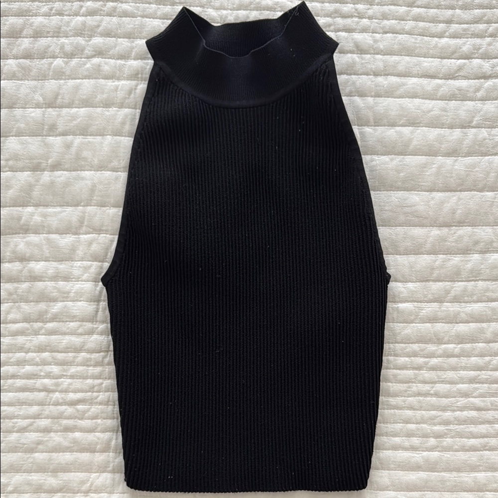 Aritzia Black Sleeveless Ribbed Top